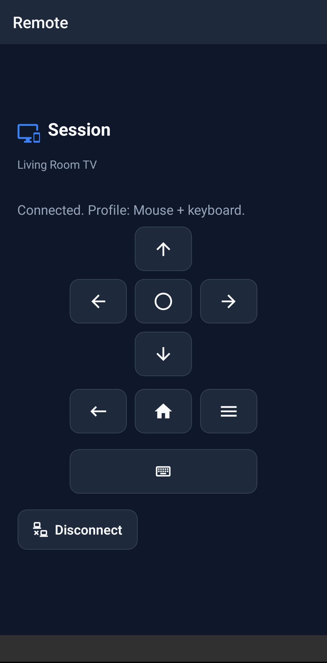 RemoteDeck Controller screen